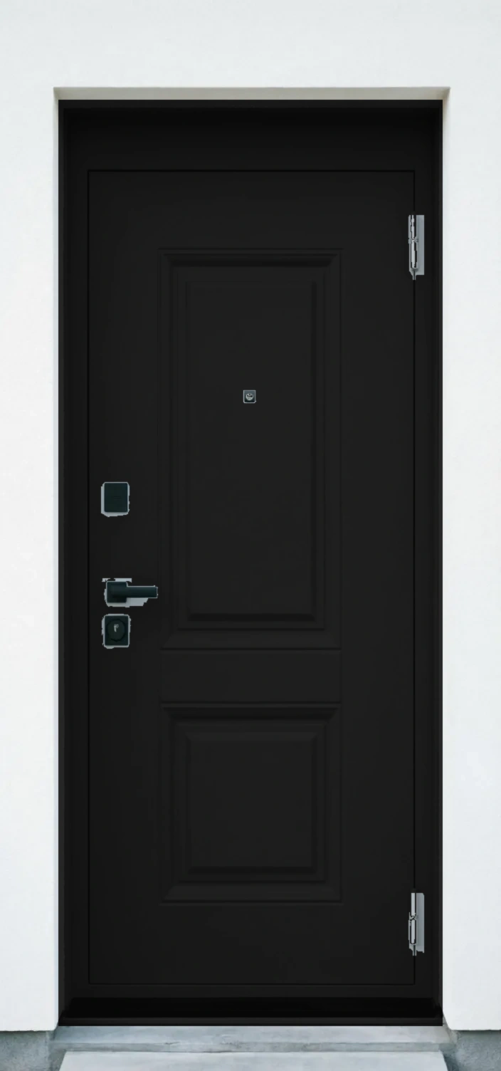 Стальная дверь «Лайт» с зеркалом чёрная в Торопеце